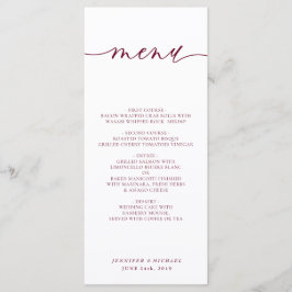 Menu Janto de Casamento Simples de Script Branco Burgun
