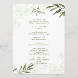 Menu Janto de Casamento Verde da Elegante Floral Botâni