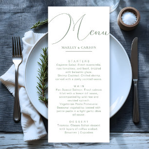 Menu Janto de Casamento Verde de Chic Sage Minimalista