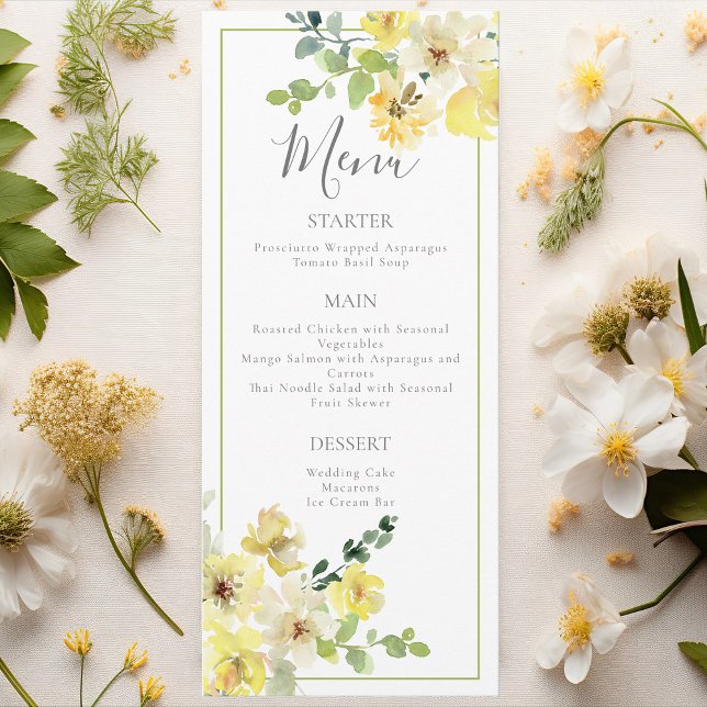 Menu Janto de Casamento Verde de Verão de Sage Floral A (Criador carregado)