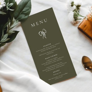 Menu Janto de Casamento Verde Oleícola Moderno Elegante