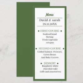 Menu Janto de Casamento Verde Personalizado