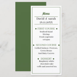 Menu Janto de Casamento Verde Simples
