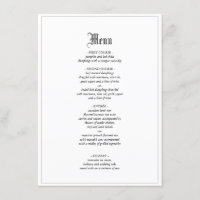 Menu Janto de Casamentos Elegantes Góticos com Fro