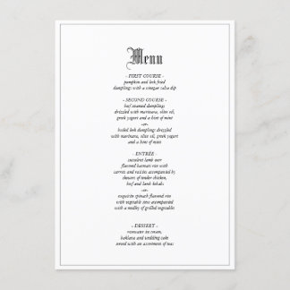 Menu Janto de Casamentos Elegantes Góticos com Fro