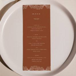 Menu Janto de Casamentos Laranja Semi Floral Burnt