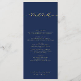 Menu Janto de Cerimônia de Casamento Simples e Dourado 