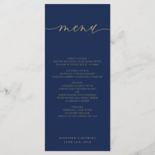 Menu Janto de Cerimônia de Casamento Simples e Dourado
