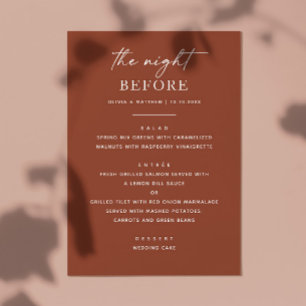 Menu Janto de ensaio de queda de Terracotta   Noite Ant