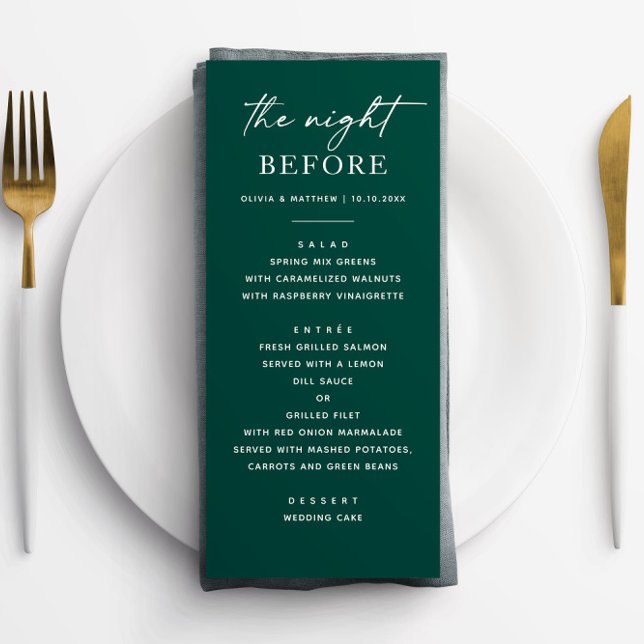 Menu Janto de ensaio Emerald Green | A Noite Antes (Criador carregado)