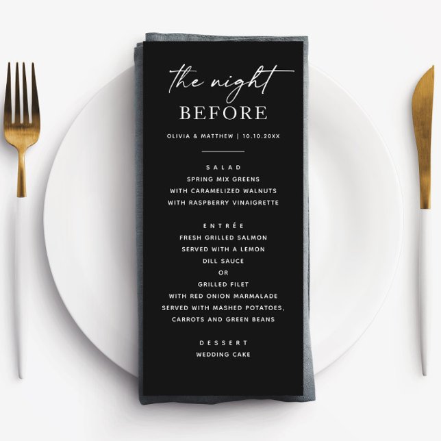 Menu Janto de ensaio negro elegante | Moderno Minimalis (Criador carregado)