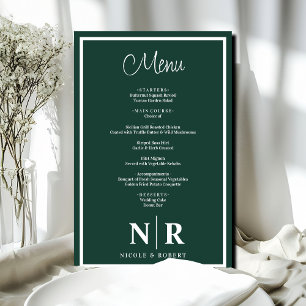 Menu Janto de ensaio personalizado do monograma de