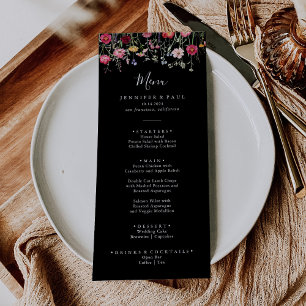 Menu Janto de flor selvagem multicolorido do jardim