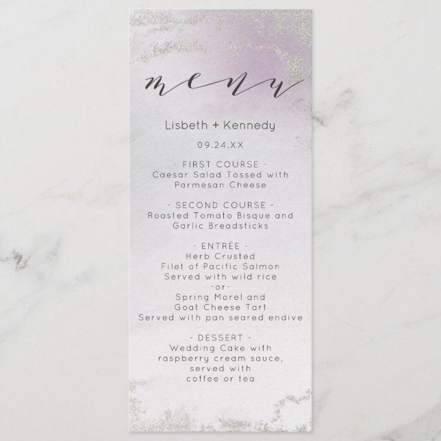 Menu Janto de Fosco de folhas Lavandas de prata roxa (Frente)