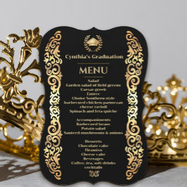 Menu Janto de Graduação de Quadro Ouro Elegante