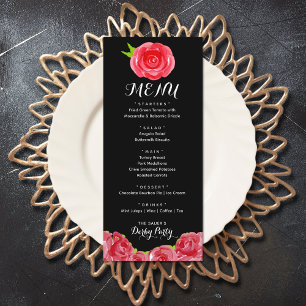 Menu Janto de Lançamento de Partido Derby de Rosas verm