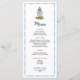 Menu Janto de Natal Ginger Jar Azul e Branco