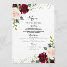 Menu Janto de Noivado Floral Burgundy & Blush