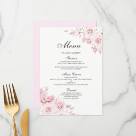 Menu Janto de Noivado Floral Cor-de-Rosa-Esbranqui