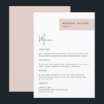 Menu Janto de Nome de Convidado do Blush Moderno J<br><div class="desc">Este menu janto apresenta um design minimalista e um nome personalizado para cada convidado. Este menu é perfeito para qualquer evento simples e clássico. Ajuste facilmente a cor ao seu gosto.</div>