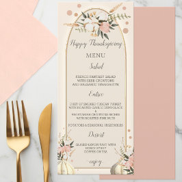 Menu Janto de outono de Ação de Graças da Aquarela