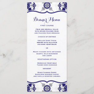 Menu Janto de Padrão Real da Medalha Azul Elegante