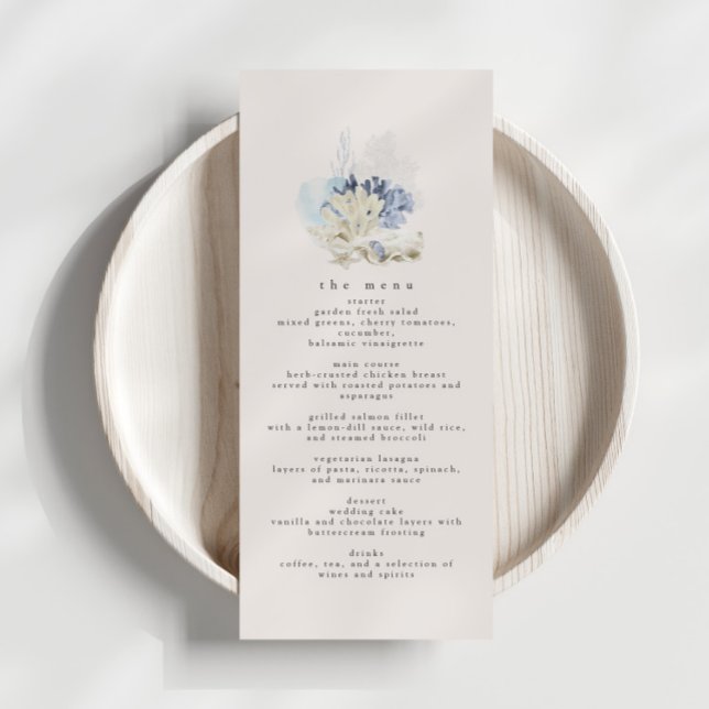 Menu Janto de Recepção de Casamento de Praia Azul  (Criador carregado)