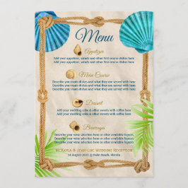 Menu Janto de Recepção de Casamento de Praia Palm de Se