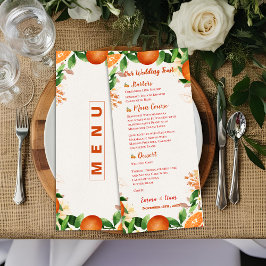 Menu Janto de Recepção de casamento Laranja Citrus