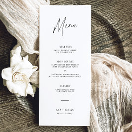 Menu Janto de Três Cursos de Casamento Minimalista Mode
