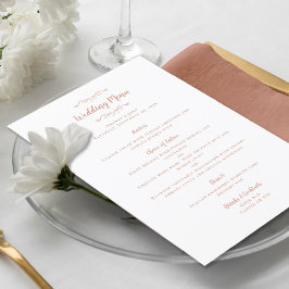 Menu Janto Dourado de Rosa de Caligrafia de Casamento E