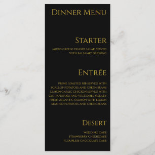 Menu Janto e Bar de Casamento - Preto e Dourado-