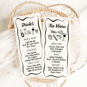 Menu Janto e Bebidas Manuais Modernos e Whimsical
