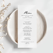 Menu Janto Elegante de Caligrafia Chic