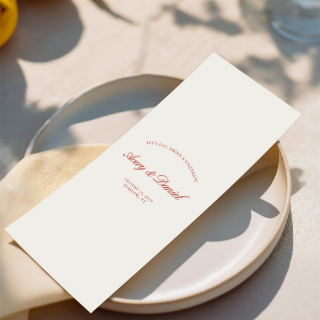Menu Janto Elegante Vintage Red & Ivory Wedding (Elegant Vintage Red & Ivory Wedding Dinner Menu)