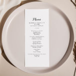 Menu Janto espanhol minimalista<br><div class="desc">O cartão de janto espanhol é perfeito para um casamento moderno. O design simples e elegante apresenta a tipografia de scripts clássicos e ricos em preto e branco. Este menu pode ser usado para recepção de casamento,  janto de ensaio,  chá de panela ou qualquer evento.</div>