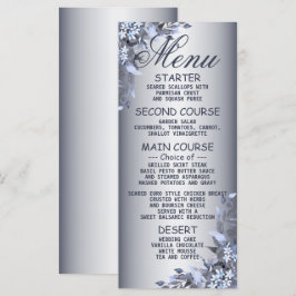 Menu Janto festa de casamento Blue Floral Silver