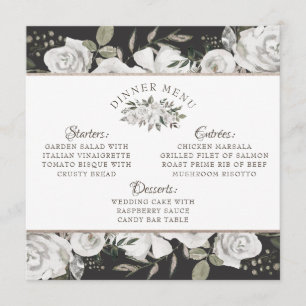 Menu Janto Floral Branco de Vintage Cherish e Rosa Squa