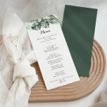 Menu Janto Floral Branco Tropical Verde<br><div class="desc">Este cartão de janto floral verde tropical é perfeito para um casamento de destino. A design apresenta palmeiras verdes folhas buquês com flores brancas adoráveis. Este menu pode ser usado para recepção de casamento,  janto de ensaio,  chá de panela ou qualquer evento.</div>