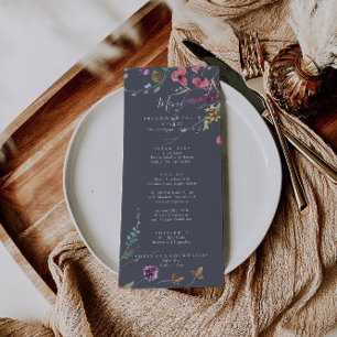 Menu Janto Floral Clássico Azul Selvagem