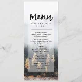 Menu Janto Florestal Rustic Mountain Pine Trees Cai