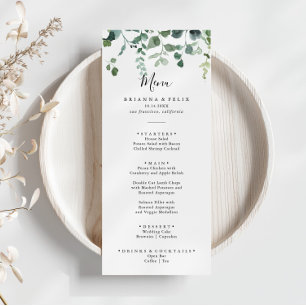 Menu Janto Foliage Verde do Script de Caligrafia