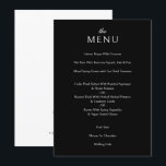Menu Janto Formal de Casamento Negro Clássico Elegante<br><div class="desc">Cartão de Menu Janto Formal de Casamento Negra Clássico Elegante</div>