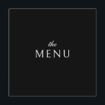 Menu Janto Formal de Casamento Negro Clássico Elegante<br><div class="desc">Elegante Clássico Janto de Casamento Preto Formal Cartão Impressão de Duplo Lado</div>