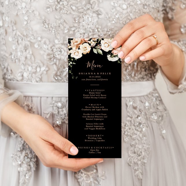 Menu Janto Formal Real Floral Negro (Criador carregado)