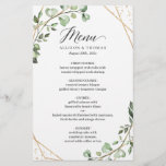 Menu Janto Geométrico Eucalyptus Deixa-se<br><div class="desc">Greenery Eucalyptus Deixa Dourada Modelo do Menu de Casamento Geométrico. Para mais personalização,  clique no link "personalizar mais" e use nossa ferramenta design para modificar esse modelo. Se precisar de ajuda ou itens correspondentes,  entre em contato comigo.</div>