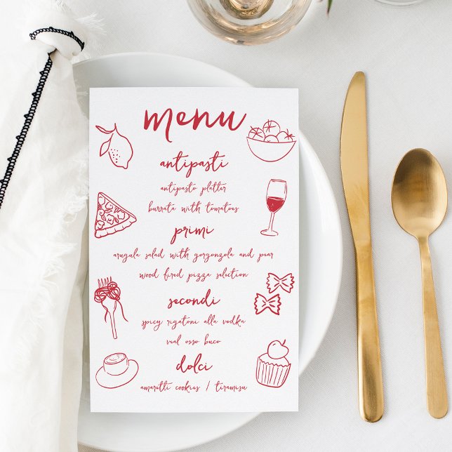 Menu Janto italiano Dolce Vita Manuscrito (Criador carregado)