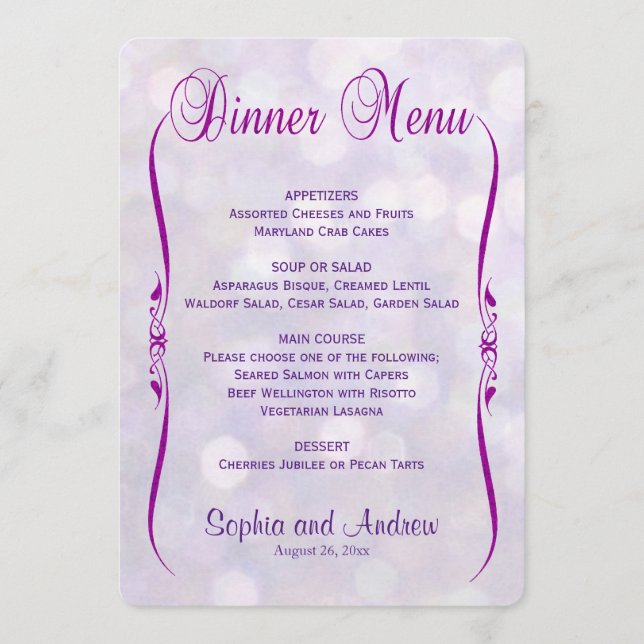 Menu janto | Lavanda Bokeh (Frente)