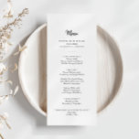 Menu Janto moderno<br><div class="desc">Este moderno cartão de janto é perfeito para um casamento rústico. O design simples e elegante apresenta a tipografia de scripts clássicos e ricos em preto e branco. Este menu pode ser usado para recepção de casamento,  janto de ensaio,  chá de panela ou qualquer evento.</div>