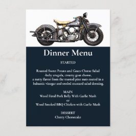 Menu Janto Moderno de Casamento do Marinho de Motocicle